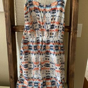Women’s spaghetti strap Aztec print dress